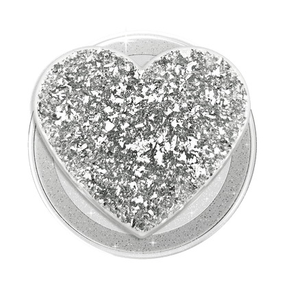 Confetti Heart Silver Sizzle — MagSafe PopGrip - US 69134