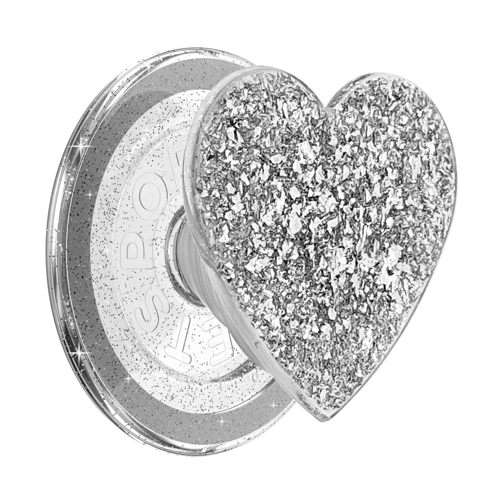 Confetti Heart Silver Sizzle — MagSafe PopGrip - US 69134