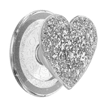 Confetti Heart Silver Sizzle — MagSafe PopGrip - US 55053