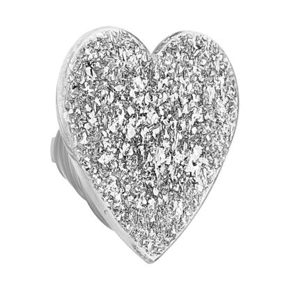 Confetti Heart Silver Sizzle — MagSafe PopGrip - US 69134