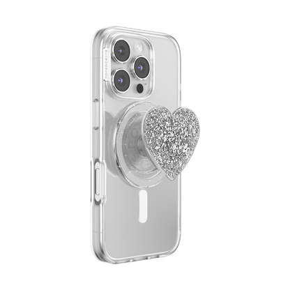 Confetti Heart Silver Sizzle — MagSafe PopGrip - US 72290